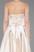 Abendkleid Lang Satin Beige ABU5767