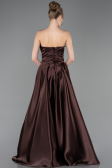 Abendkleid Lang Satin Braun ABU5767