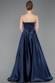 Abendkleid Lang Satin Marineblau ABU5767