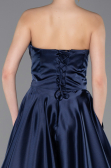 Abendkleid Lang Satin Marineblau ABU5767