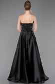 Abendkleid Lang Satin Schwarz ABU5767