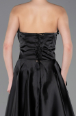Abendkleid Lang Satin Schwarz ABU5767