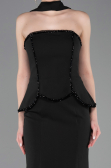 Standesamtkleid Lang Schwarz ABU5774