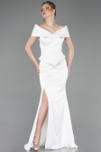 Standesamtkleid Lang Satin Weiß ABU5785