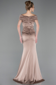 Standesamtkleid Lang Satin Nerzbraun ABU5785