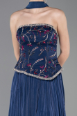 Abendkleid Lang Chiffon Marineblau ABU5786