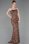 Abendkleid Lang Schuppig Kupfer ABU5790