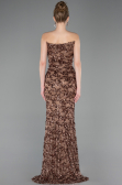 Abendkleid Lang Schuppig Kupfer ABU5790