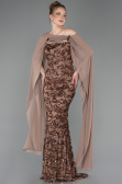 Abendkleid Lang Schuppig Kupfer ABU5790