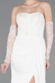 Standesamtkleid Lang Chiffon Weiß ABU5791
