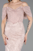Abendkleid im Meerjungfrau-Stil Lang Spitze Puder ABU5822