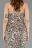 Nerzbraun Abendkleid Schuppig Lang ABU4842