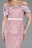 Puder Partykleid Perlenbesetzt Midi ABK2453