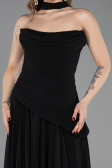 Abschlusskleid Lang Chiffon Schwarz ABU5763