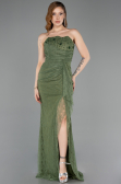 Khaki Standesamtkleid Spitze Lang ABU5603
