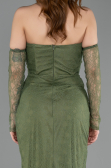 Khaki Standesamtkleid Spitze Lang ABU5603