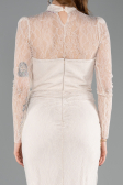 Standesamtkleid Lang Spitze Beige ABU5823