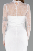 Standesamtkleid Lang Spitze Weiß ABU5823