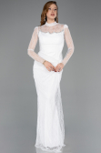 Standesamtkleid Lang Spitze Weiß ABU5823