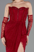 Abendkleid Lang Spitze Weinrot ABU5770