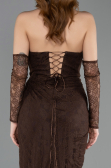 Abendkleid Lang Spitze Braun ABU5770