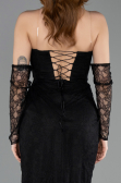 Abendkleid Lang Spitze Schwarz ABU5770