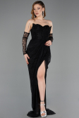 Abendkleid Lang Spitze Schwarz ABU5770