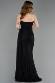 Abschlusskleid Lang Spitze Schwarz ABU5795