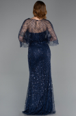 Abendkleid Lang Perlenbesetzt Marineblau ABU5798