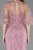 Abendkleid Lang Perlenbesetzt Puder ABU5798