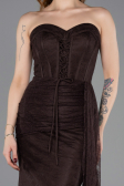 Abschlusskleid Lang Spitze Braun ABU5795