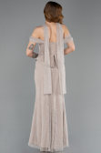 Abendkleid Lang Spitze Nerzbraun ABK2548