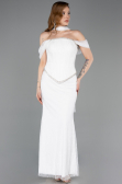 Abendkleid Lang Spitze Weiß ABU5839