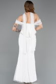 Abendkleid Lang Spitze Weiß ABU5839