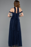 Abendkleid Lang Spitze Marineblau ABU5799