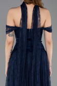 Abendkleid Lang Spitze Marineblau ABU5799