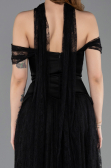 Abendkleid Lang Spitze Schwarz ABU5799