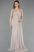 Abendkleid Lang Spitze Nerzbraun ABU5841