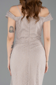 Abendkleid Lang Spitze Nerzbraun ABU5841