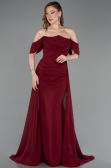 Abschlusskleid Lang Chiffon Weinrot ABU5826