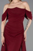 Abschlusskleid Lang Chiffon Weinrot ABU5826