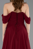 Abschlusskleid Lang Chiffon Weinrot ABU5826