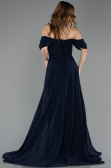Abschlusskleid Lang Chiffon Marineblau ABU5826