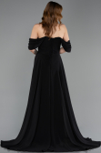 Abschlusskleid Lang Chiffon Schwarz ABU5826