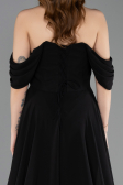 Abschlusskleid Lang Chiffon Schwarz ABU5826
