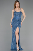 Indigo Abendbekleidung Schuppig Lang ABU3246