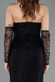 Abendkleid Lang Spitze Schwarz ABU5817
