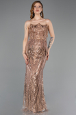 Abendkleid Lang Schuppig Kupfer ABU5828