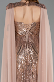 Abendkleid Lang Schuppig Kupfer ABU5828