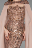 Abendkleid Lang Schuppig Kupfer ABU5828